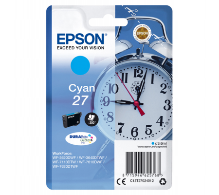 Cartuccia originale inchiostro - ciano - Epson 27 - 3,6 ml - Epson - C13T27024012 - 8715946625768 - DMwebShop