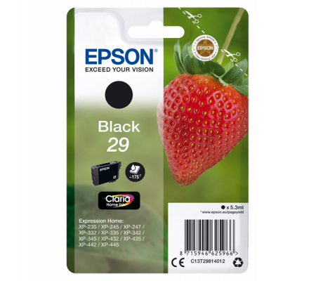 Cartuccia originale inchiostro - nero - Epson 29 - 5,3 ml - Epson - C13T29814012 - 8715946625966 - DMwebShop