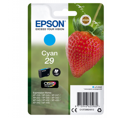 Cartuccia originale inchiostro - ciano - Epson 29 - 3,2 ml - Epson - C13T29824012 - 8715946625980 - DMwebShop