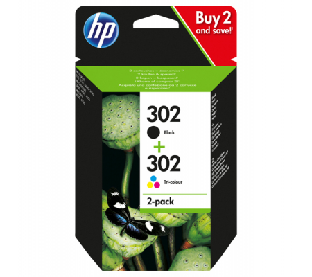 Multipack Cartucce Originali - HP 302 - Confezione 2 cartucce - Hp - X4D37AE - cartucce 302 - inchiostro hp 302 - 190780475898 - DMwebShop