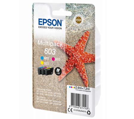 Multipack Cartucce Originale - Epson 603 - Confezione 3 cartucce - Epson - C13T03U54010 - 8715946674148 - DMwebShop