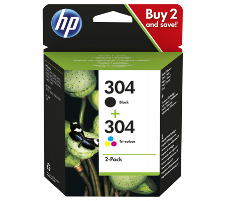 Cartuccia ink - 304 - C-M-Y-K - C-M-Y - 100 pagine - K 120 pagine - Hp - 3JB05AE - 192545177016 - DMwebShop