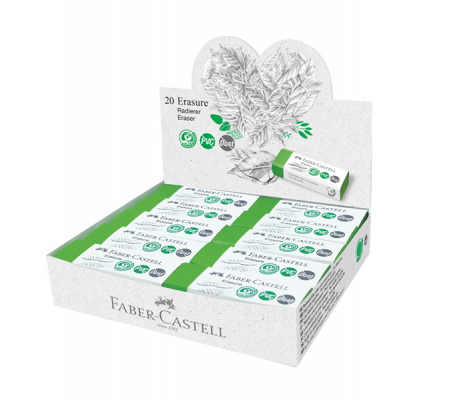 Gomma Erasure - verde - expo 20 pezzi - Faber Castell - 187250 - 9555684693198 - DMwebShop