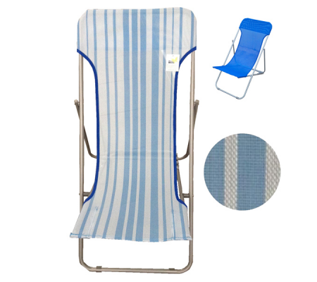 Sdraio pieghevole Beach - righe azzurre - Garden Friend - S1622044 - 8023755056384 - DMwebShop