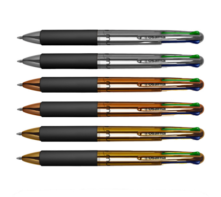 Astuccio penne a sfera Chrome - punta 1 mm - 4 colori - conf. 6 pezzi - Osama - OW 84006956 - 8059484006956 - DMwebShop