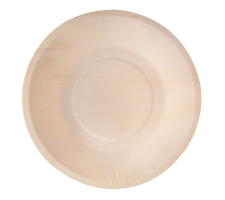 Piatto monouso in legno tondo - Ø 21,5 cm - conf. 50 pezzi - Signor Bio - WPC001BIO50B - 8055715782460 - DMwebShop