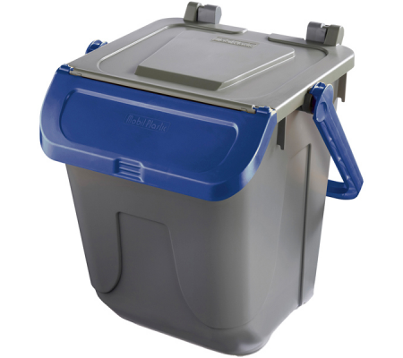 Contenitore portarifiuti Ecology - con sportello e maniglione - 25 lt - grigio-blu - Mobil Plastic - 11/25GRB-BLB - 8004331112502 - DMwebShop