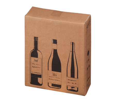 Scatola Wine Pack per 3 bottiglie - 30,5 x 10,8 x 36,8 cm - conf. 10 pezzi - Bong Packaging - 222103110 - 4250414105884 - DMwebShop