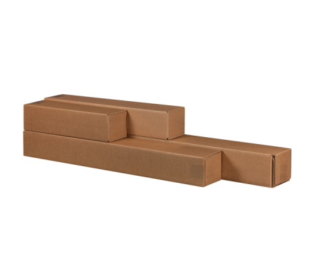 Scatola a tubo Square Box chiusura a nastro - 10,5 x 10,5 x 63 cm - avana - conf. 10 pezzi - Bong Packaging - 222115210 - 4250414113216 - DMwebShop