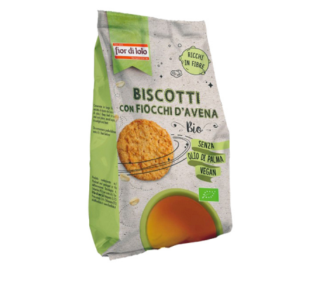 Biscotti biologici - con fiocchi di avena - 350 gr - Fior Di Loto - 0700076 - 8016323037366 - DMwebShop