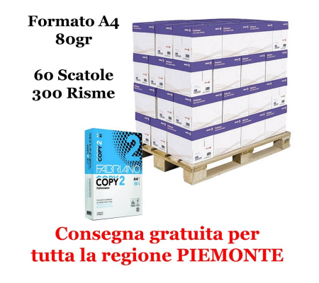 Carta Copy2 - A4 - 80 gr - 500 fogli (bancale da 300 risme Piemonte) Fabriano Performance A4-bancale300r - 8001348103004 - DMwebShop