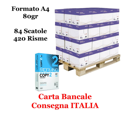 Carta Copy2 - A4 - 80 gr - 500 fogli (bancale da 420 risme) Fabriano Performance A4-bancale420r - 8001348103004 - DMwebShop