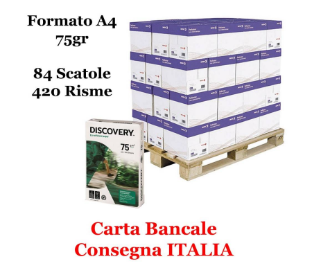 Carta Bianca Discovery 75 - A4 - 75 gr - 500 fogli (bancale da 420 risme) - Discovery - 75A4-bancale420r - 5602024083271 - DMwebShop