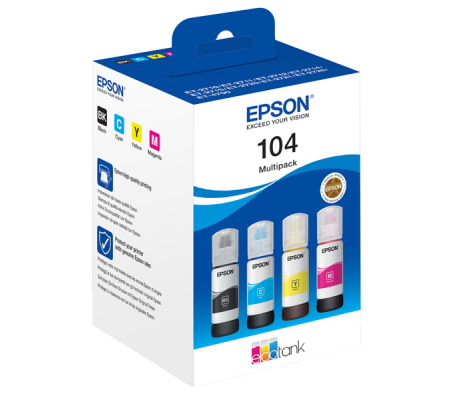 EcoTank - 104 - Multipack - BK-C-M-G - Epson - C13T00P640 - 8715946684888 - DMwebShop