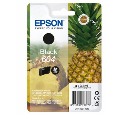 Cartuccia - nero - 604 - 3,4 ml - Epson - C13T10G14010 - 8715946707778 - DMwebShop