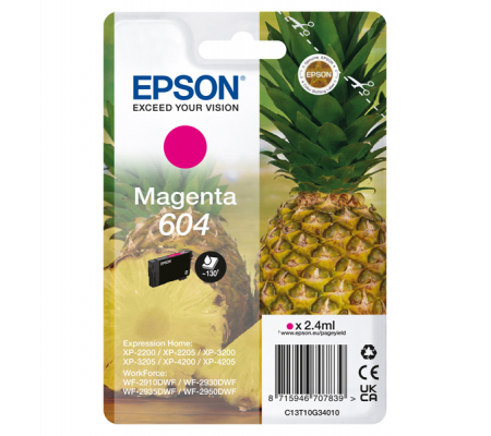 Cartuccia - magenta - 604 - 2,4 ml - Epson - C13T10G34010 - 8715946707839 - DMwebShop