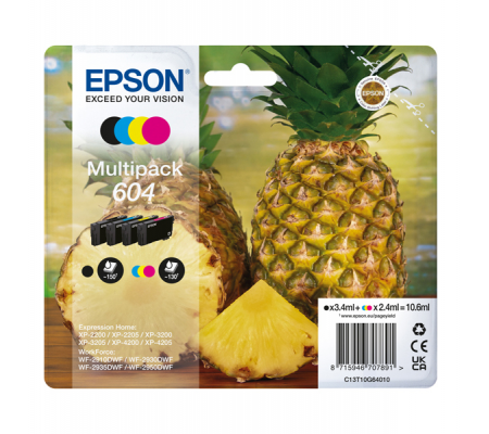 Multipack Cartucce originale - Epson 604 - Confezione 4 cartucce - Epson - C13T10G64010 - 8715946707891 - DMwebShop