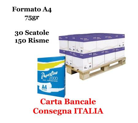 Carta da fotocopie - A4 - 75 gr - 500 fogli - bianca (bancale da 150 risme) Paperline A4 - bancale150r - 0 - DMwebShop