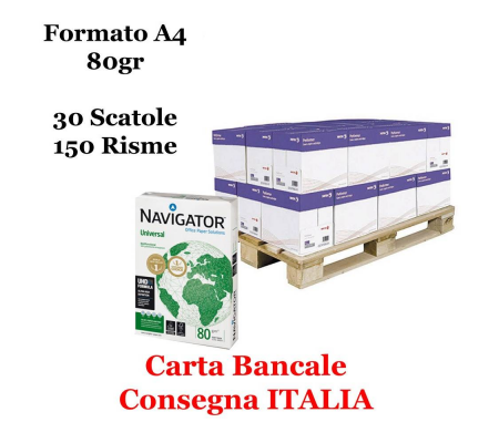 Carta da fotocopie - A4 - 80 gr - 500 fogli - bianca (bancale da 150 risme) - Navigator - Universal 5602024006102 bancale150r - 5602024006102 - DMwebShop