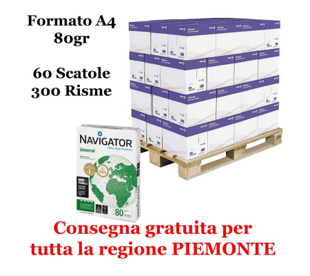 Carta da fotocopie - A4 - 80 gr - 500 fogli - bianca (bancale da 300 risme Piemonte) - Navigator - Universal 5602024006102 bancale300r - 5602024006102 - DMwebShop