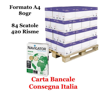 Carta da fotocopie - A4 - 80 gr - 500 fogli - bianca (bancale da 420 risme) - Navigator - Universal 5602024006102 bancale420r - 5602024006102 - DMwebShop