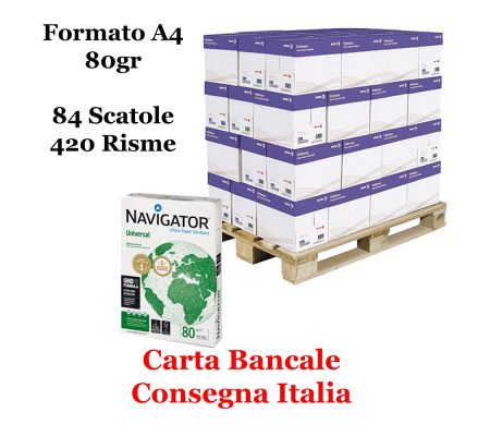 Carta da fotocopie - A4 - 80 gr - 500 fogli - bianca (bancale da 420 risme) - Navigator - Universal 5602024006102 bancale420r - 5602024006102 - DMwebShop