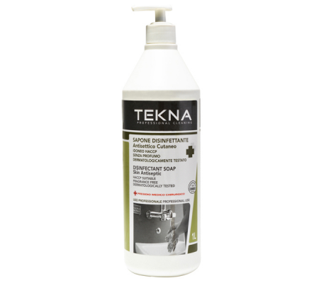 Sapone disinfettante - senza profumo - con dispenser - 1 lt - Tekna - k014 - 8009110025950 - DMwebShop