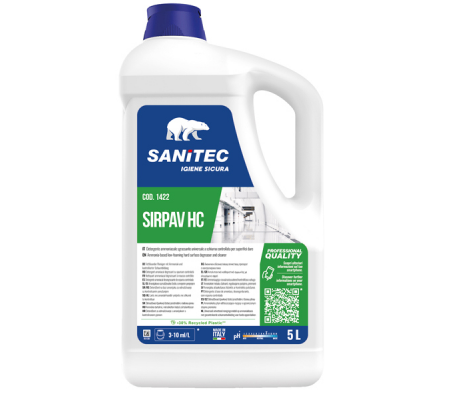 Detergente a schiuma per pavimenti - Sirpav HC - base ammoniaca - 5 lt - Sanitec - 1422 - DMwebShop