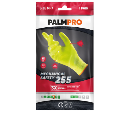 Guanti mechanical Safety Palmpro 255 - taglia XXL - giallo fluo - Icoguanti - NSGO255/XXL(10) - 8005830012775 - DMwebShop