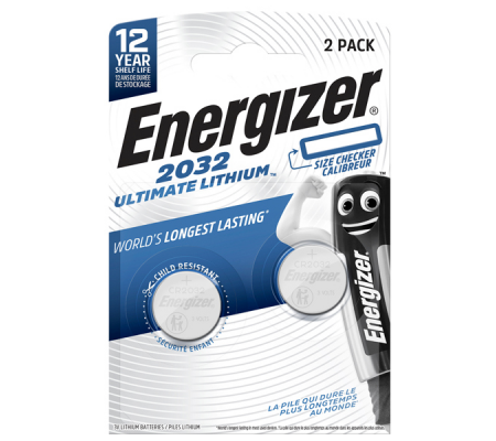 Pila CR2032 Ultimate Lithium - 3 V - Specialistiche - conf. 2 pezzi - Energizer - E301319302 - 7638900423006 - DMwebShop