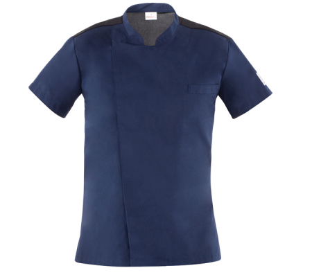 Giacca da cuoco Thiago - a manica corta - taglia L - blu - Giblor's - Q8GX0103-Z48-L - 8058045581604 - DMwebShop