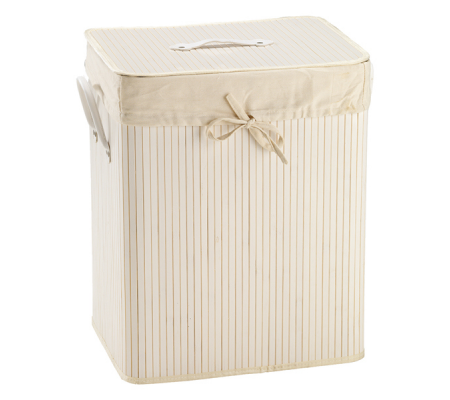 Porta biancheria - 41 x 31 x 50 cm - bambu' - bianco - King Collection - P1120205 - 8023755044565 - DMwebShop