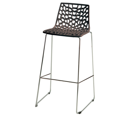 Sgabello Spider Fix - 44 x 53 x 96 cm - policarbonato - moka lucido - Grandsoleil - S2801MK - DMwebShop