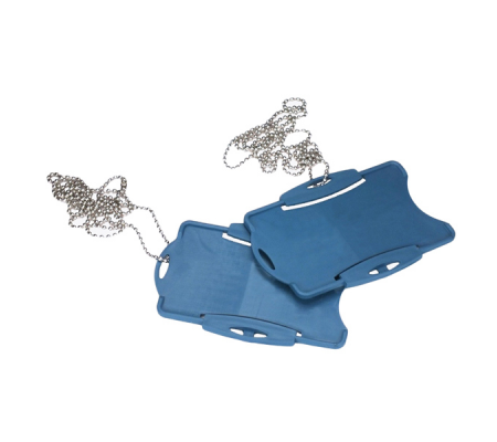 Portabadge detectabile - con catenella - blu - Linea Flesh - G0655 - DMwebShop