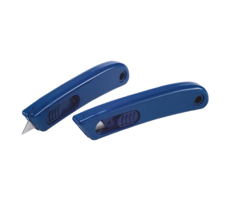 Cutter monouso detectabile - con lama retraibile - blu - Linea Flesh - 1659 - 4002632917936 - DMwebShop