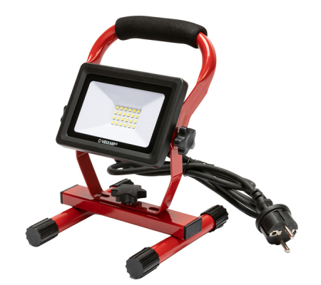 Proiettore da cantiere Light Pad - con staffa e cavo 1,5 mt - 20 W - rosso - Velamp - IS750-3 - 8003910105010 - DMwebShop