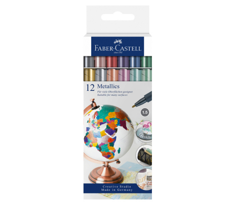 Marcatori - colori assoriti metallics - conf. 12 pezzi - Faber Castell - 160713 - 4005401607137 - DMwebShop