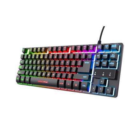 Tastiera gaming GX833 Thado - con illuminazione LED multicolore - metallo - nero - Trust - 24066 - 8713439240665 - DMwebShop