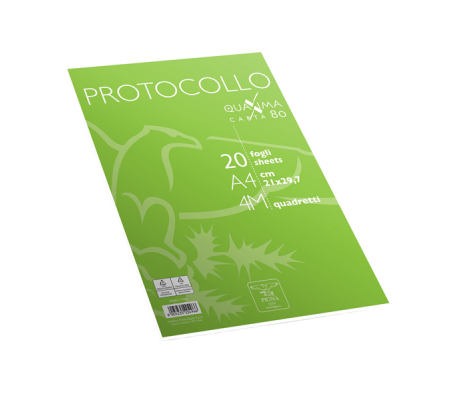 Fogli protocollo - A4 - 4 mm - 80 gr - conf. 20 pezzi - Pigna - 02322644M - 8005235204966 - DMwebShop