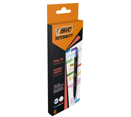 Evidenziatori dual tip Intensity - colori assortiti - conf. 6 pezzi - Bic - 503828 - 3086123681347 - DMwebShop