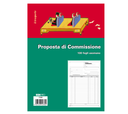 Blocco copia commissioni - uso mano - 29,7 x 21 cm - 100 fogli - Edipro - E5236 - 8023328523602 - DMwebShop