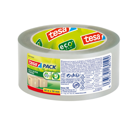 Nastro adesivopack Eco - ultra strong ecoLogo - 66 mt x 50 mm - trasparente - Tesa - 58297-00000-00 - 4063565180194 - DMwebShop