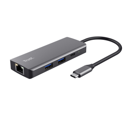 Adattatore multiporta Dalyx - USB-C 6 in 1 - alluminio-argento - Trust - 24968 - 8713439249682 - DMwebShop