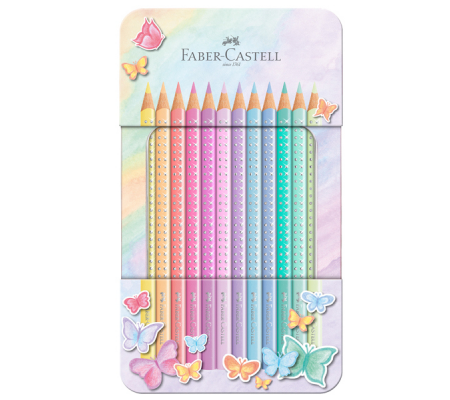 Astuccio matite colorate Sparkle Pastel - colori assortiti - conf. 12 pezzi - Faber Castell - 201910 - 4005402019106 - DMwebShop