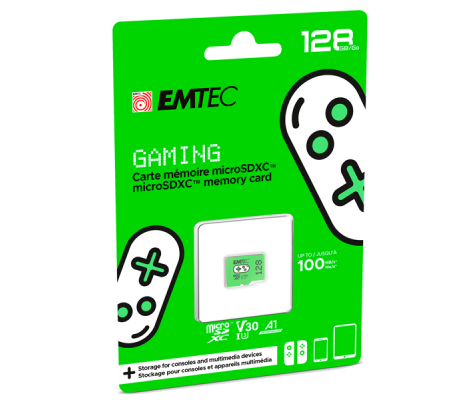 mSD - 128 Gb - UHS-I U3 V30 A1 Gaming - Verde - Emtec - ECMSDM128GXCU3G - 3126170175939 - DMwebShop