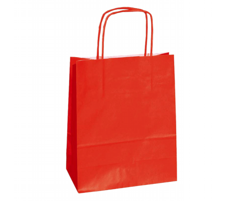 Shopper in carta maniglie cordino - 22 x 10 x 29 cm - rosso - conf. 25 sacchetti - Mainetti Bags - 037344 - 8029307037344 - DMwebShop