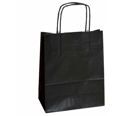 Shopper in carta maniglie cordino - 36 x 12 x 41 cm - nero - conf. 25 sacchetti - Mainetti Bags - 74011. - 8029307074011 - DMwebShop