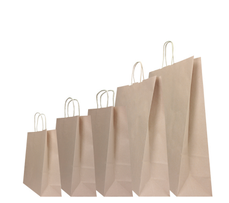 Shopper in carta maniglie cordino - 22 x 10 x 29 cm - sabbia - conf. 25 sacchetti - Mainetti Bags - 074363 - 8029307074363 - DMwebShop