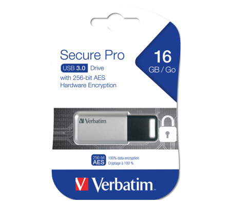 USB secure data pro drive - per PC e Mac - 16 Gb - Verbatim - 98664 - 023942986645 - DMwebShop