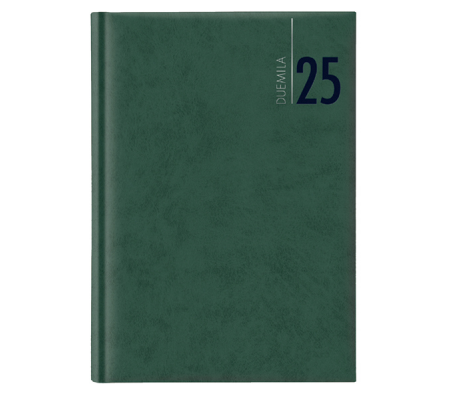 Agenda giornaliera 2025 - copertina in carta imbottita - 17 x 24 cm - verde - No Brand - 9111XMT04 - 8008842571964 - DMwebShop